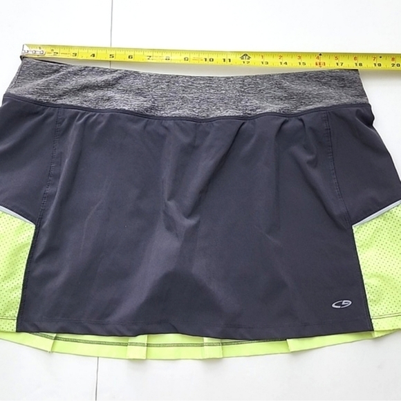 Champion G9 Duo Dry Max Black Grey Lime Athletic Skirt Skort Pleats Stretch XL - Picture 12 of 14